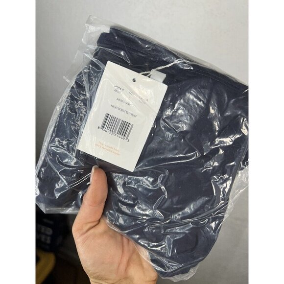 Andie Swim High Waist Bikini Bottom Stretch Navy Blue Large NEW In Package E - Picture 3 of 3